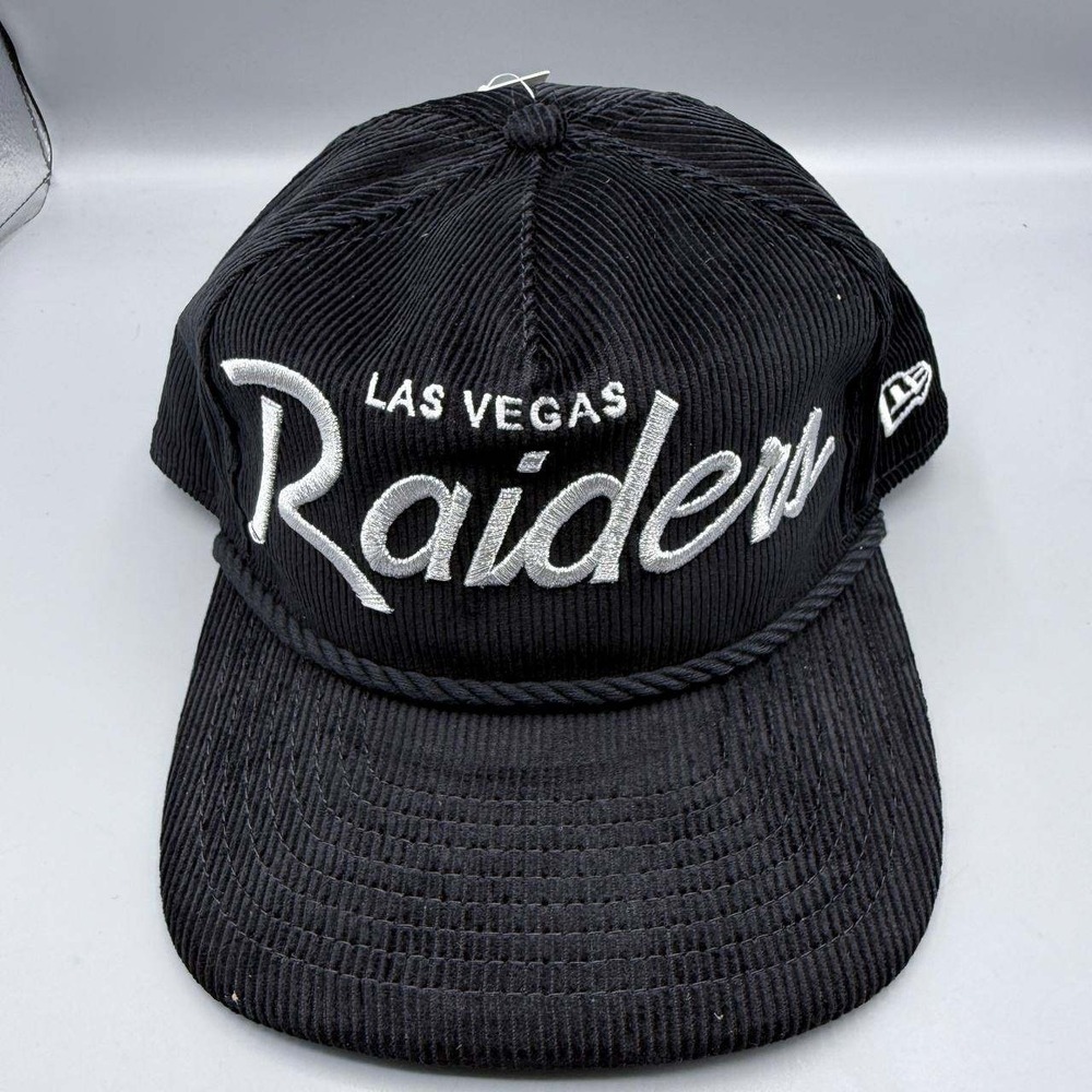 Las‎ Vegas Raiders Hat Men Black Corduroy The Golfer New Era Snap Back Cap New